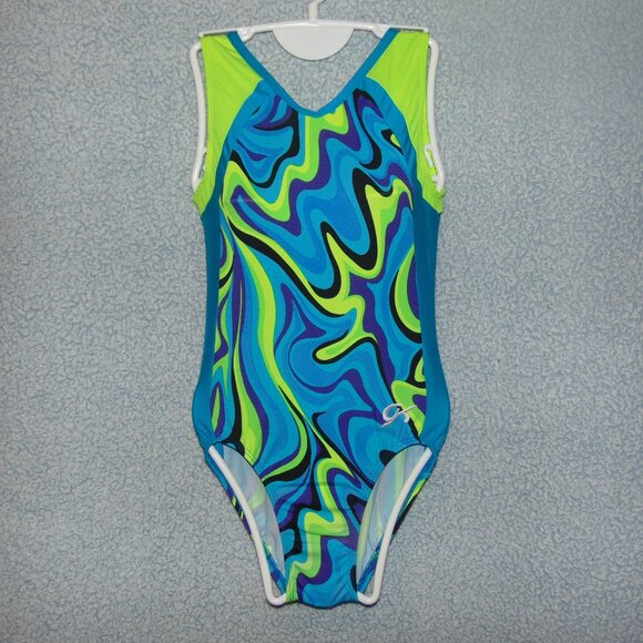 GK Blue Green Swirl Leotard NoTag - Picture 1 of 6